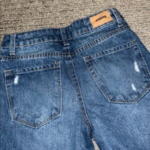 Girls Size 10 RSQ Blue Wide-Leg Jeans with Contrast Stitching